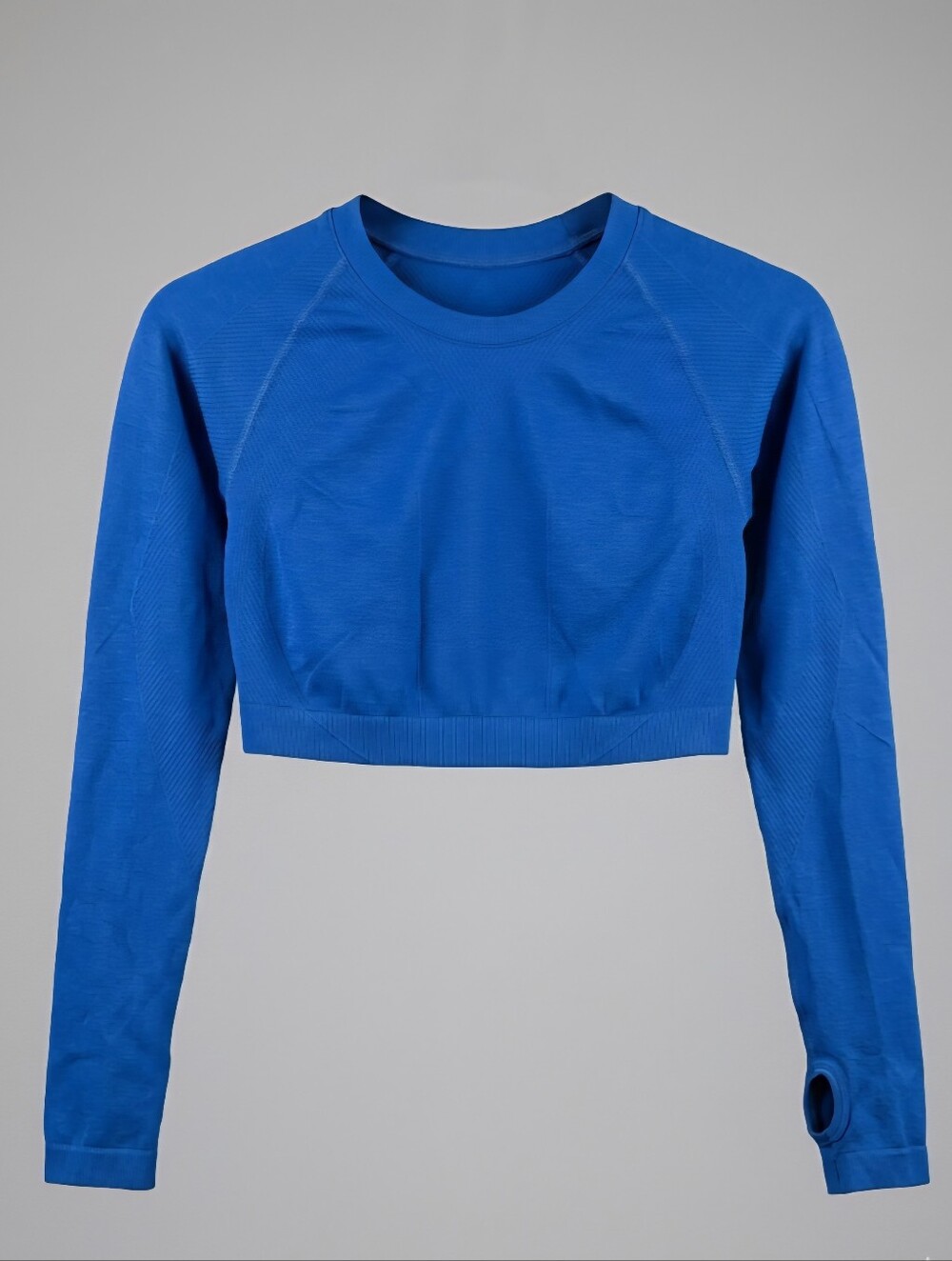 Alphalete Amplify Long Sleeve Crop Top Sapphire Blue Size Small